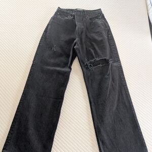 Abercrombie Black Distressed Relaxed Jeans